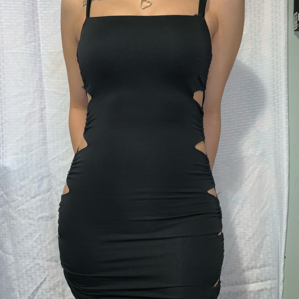 Black Side Cut-Out Dress